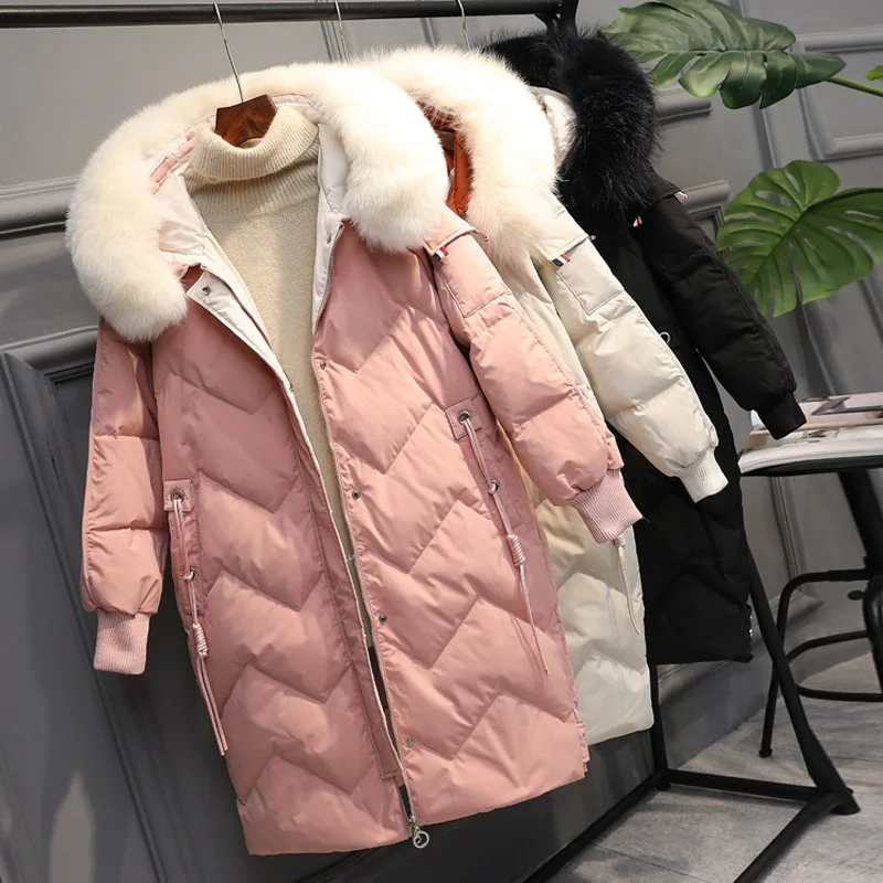 Wholesale Hooded Thickened Padded Jacket Warm Long Down Jacket Duck