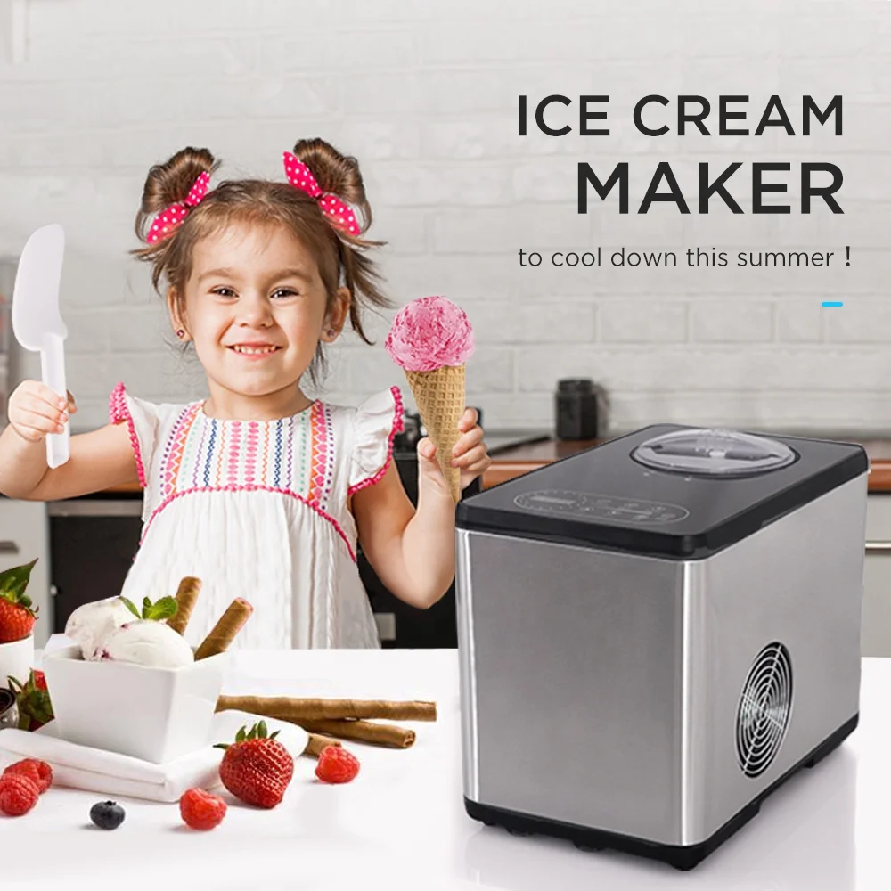 Hicon Small Ice Cream Machine Direct Manufacturer Custom Home Healthy Ice Cream Maker with Compressor
