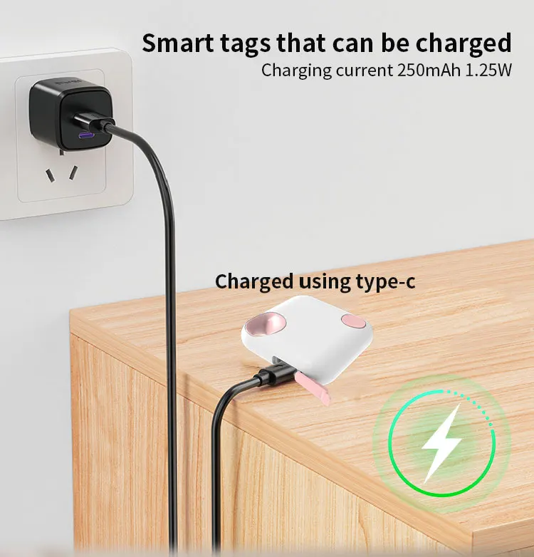 RSH MFi Certified Mini GPS Tracker Type C Rechargeable Key Finder Locator for Apple Devices Wallet Luggage Find My Tag for Dogs supplier