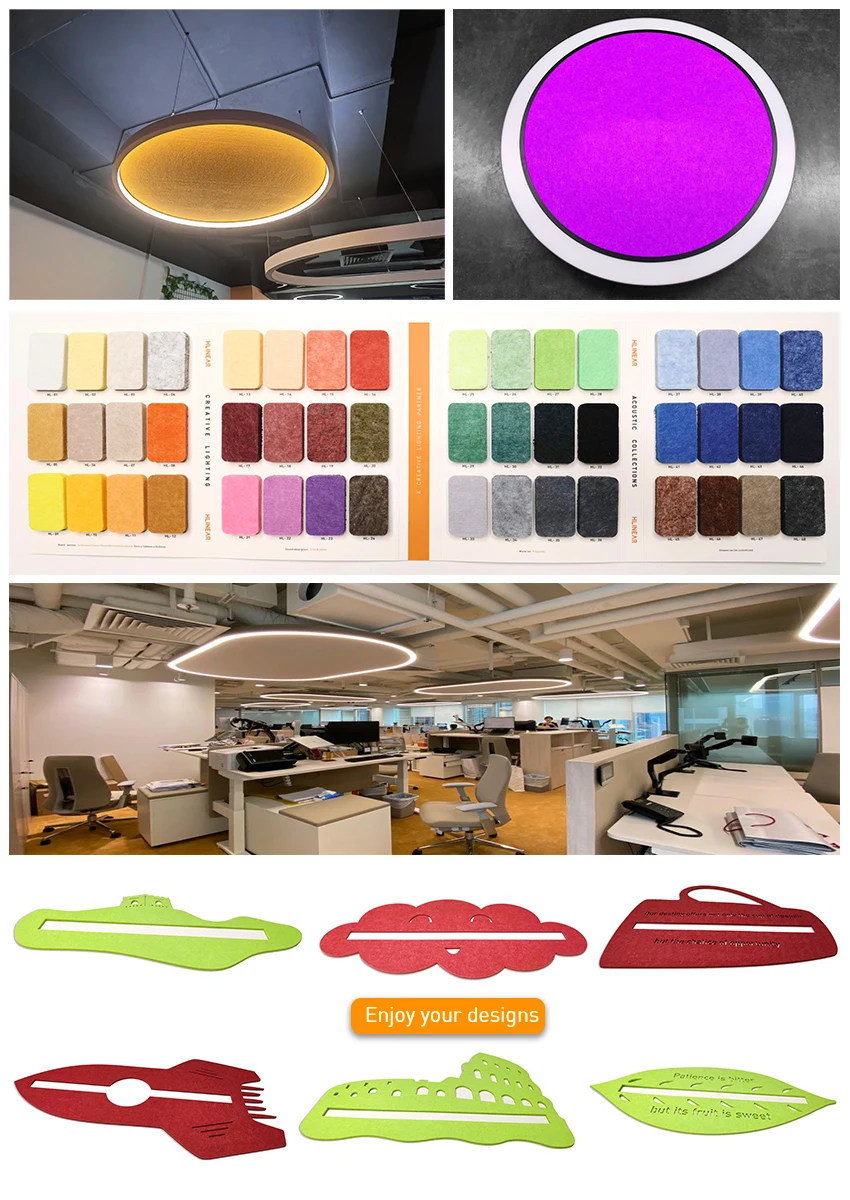 Acoustic Pendant Light - Ring LED Linear Sound-absorbing