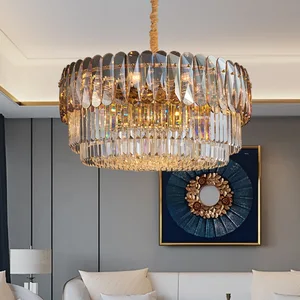 Modern Hotel Decorative Lighting Chandeliers Living Room Luxury Chandelier Gray Crystal