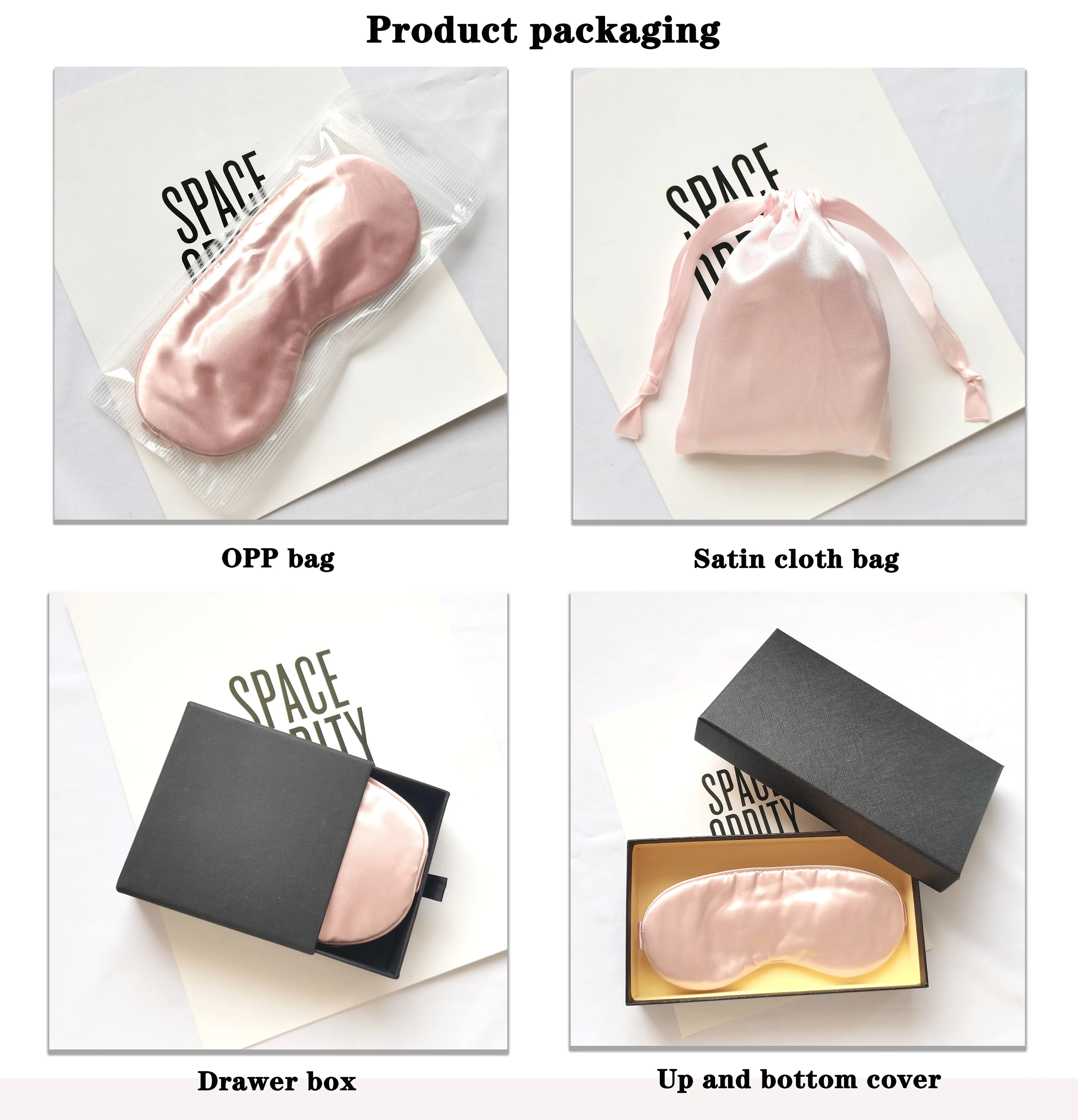 Hot Sale Customized Sleeping Satin Silk Night Eyeshade Eyemask Sleep