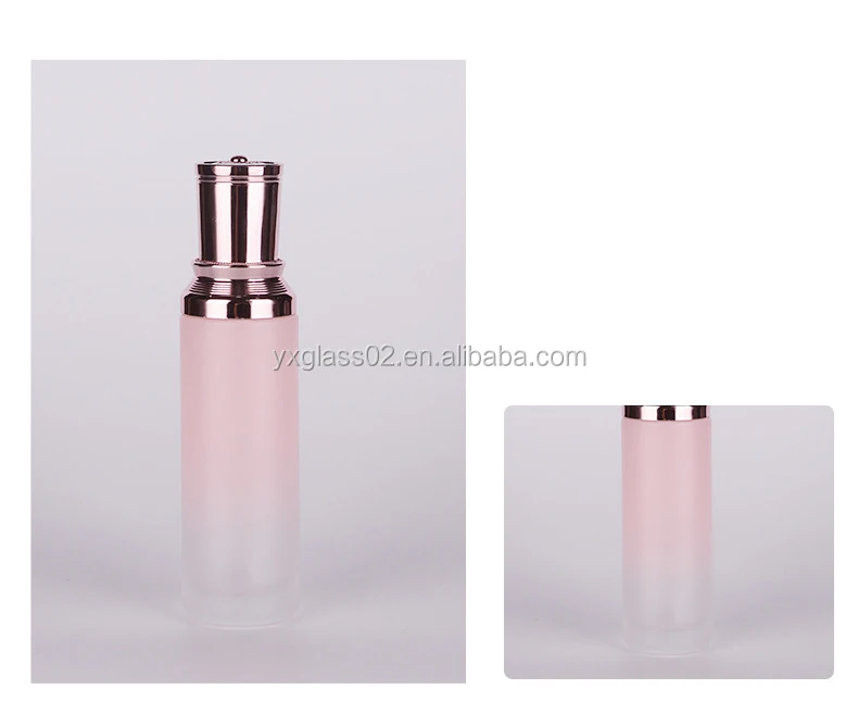 OEM high quality 30g50g30ml100ml120ml toner lotion serum cream skincare packaging cosmetic pink luxury glass container manufacture