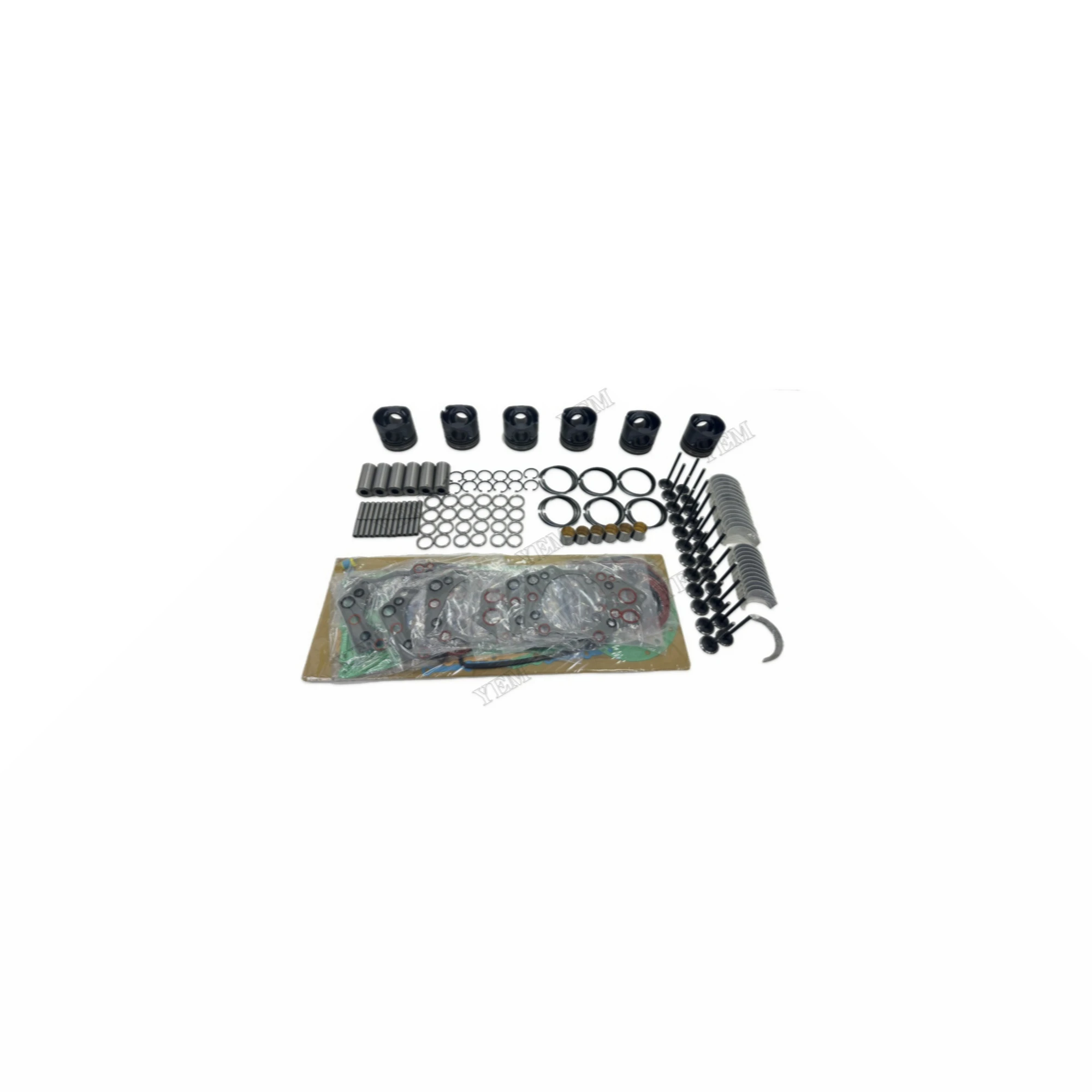 Repair Kit With Piston Rings Bearing Valves Cylinder Gaskets Compatible for Komatsu 6D140 Machinery Engine Spare Parts
