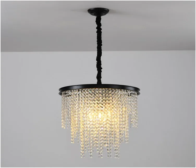 Modern Crystal Chandeliers Round Elegant Chrome Pendant Lights With ...