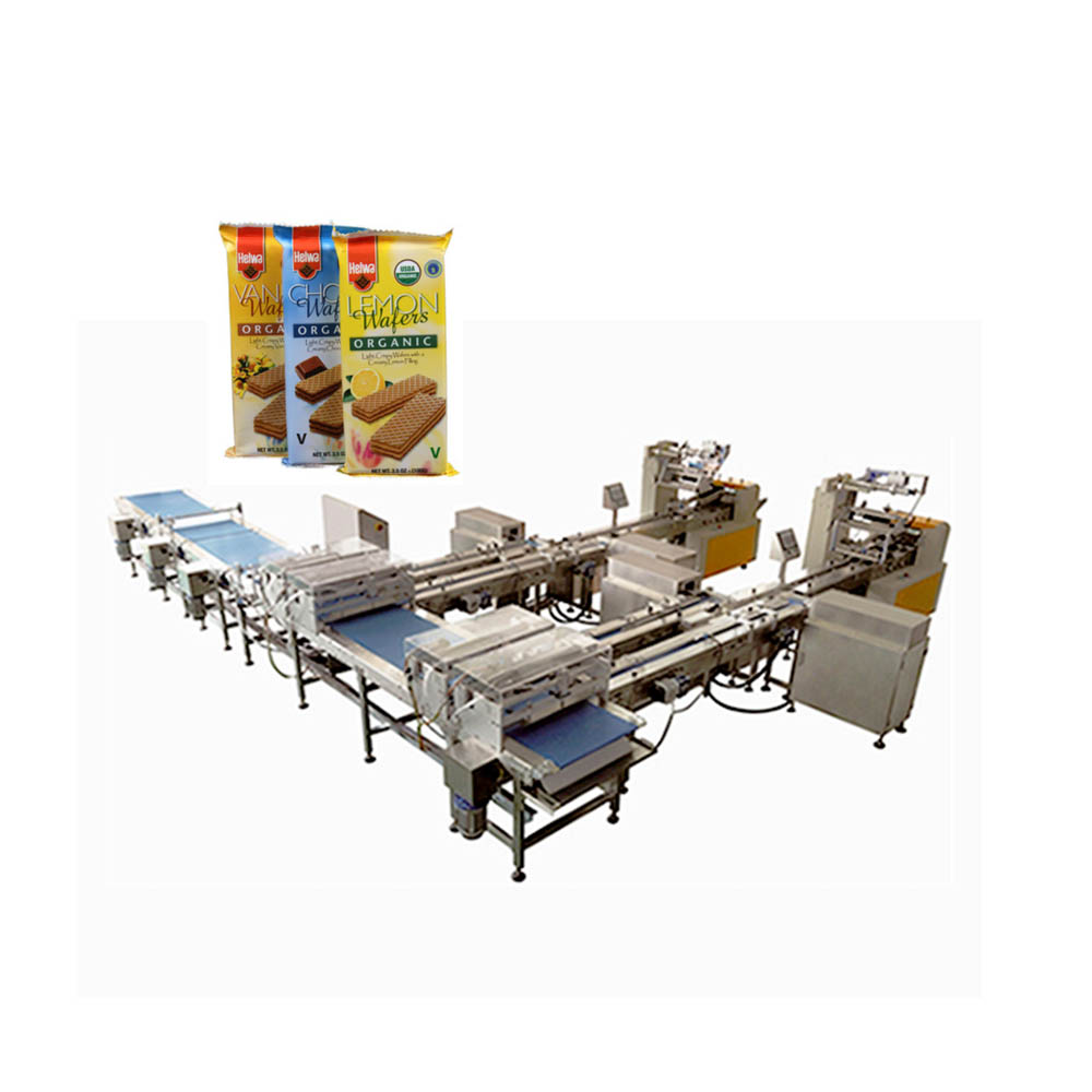 Профессиональная индивидуальная автоматическая упаковочная линия для подачи печенья