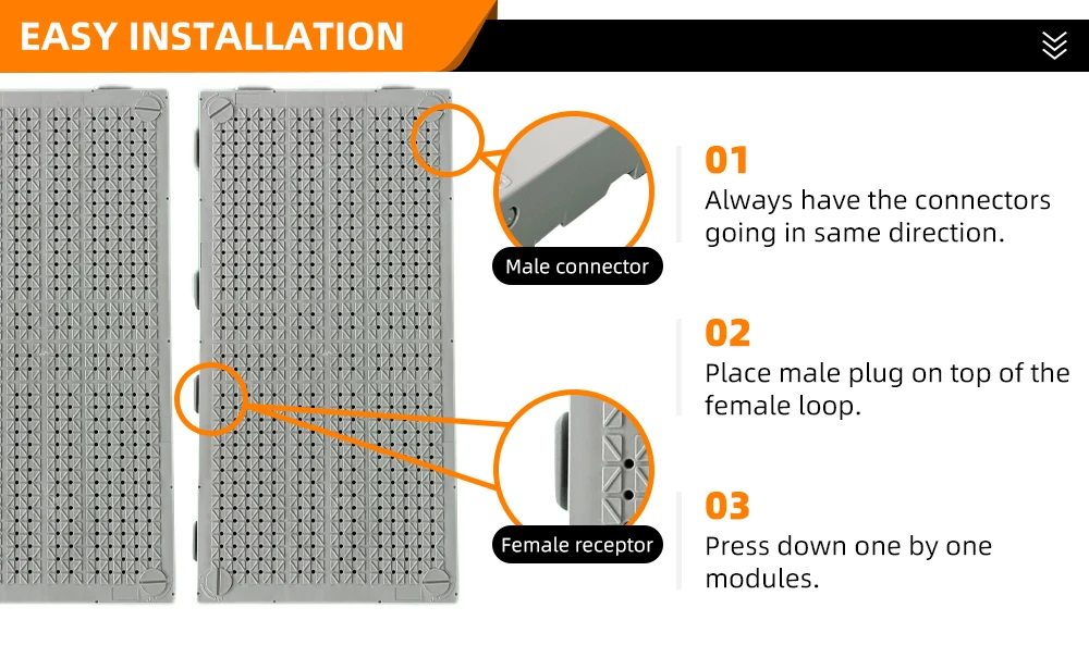 Antislip Interlocking Temporary Flooring Heavy Vehicle Garage Plastic Event Deck Flooring