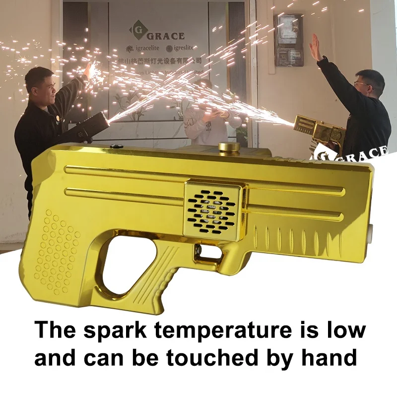 Igracelite Touchable Handheld Cold Spark Portable Gun for DJ Event Party Hand Held Cold Sparklers Gun
