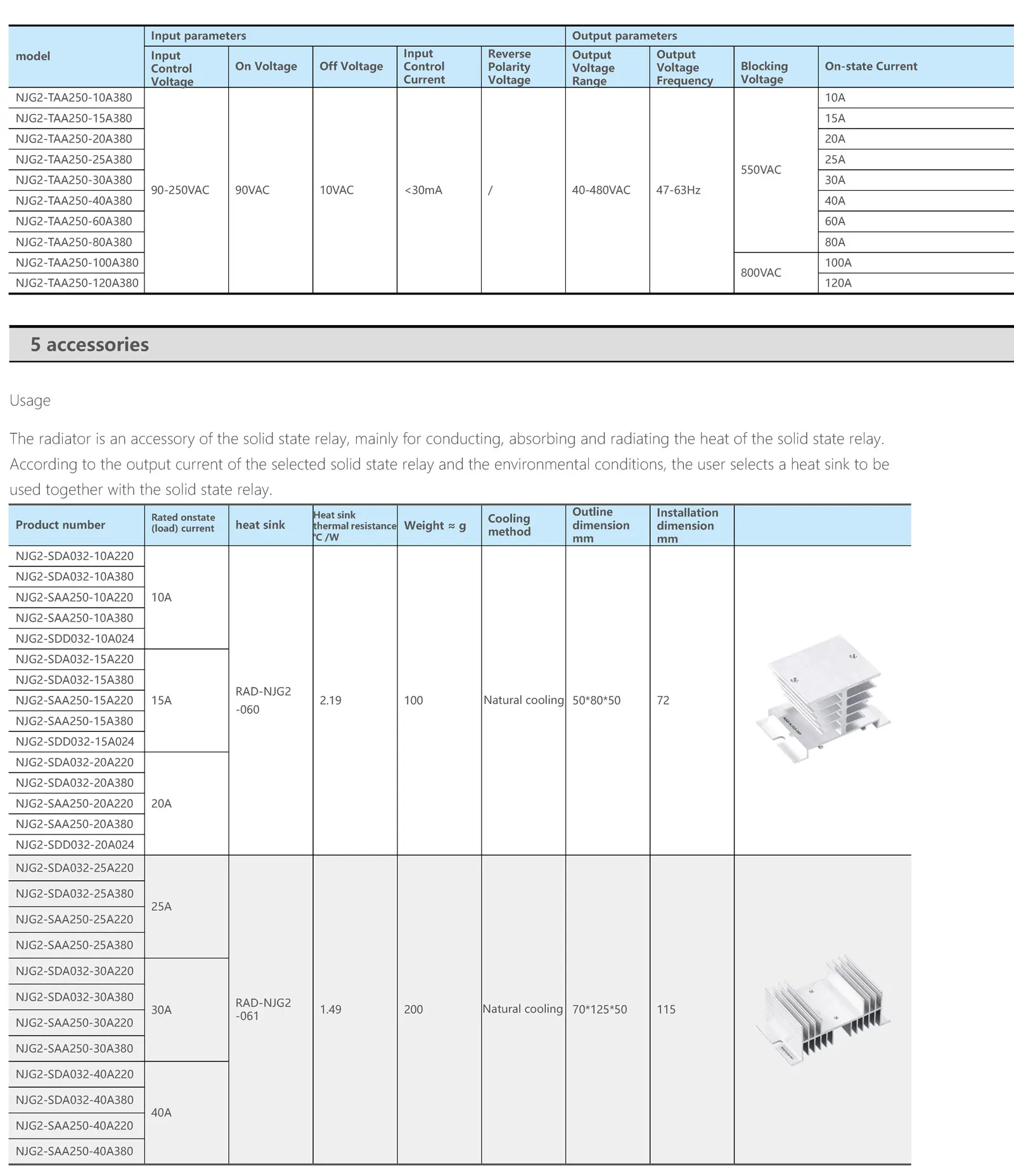 Chint NJG2 Single Phase Three Phase 25A 40A 60A 80A 100A input DC AC output AC 220V 380V DC 12V to 250V CHNT Solid State Relay