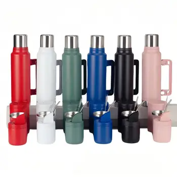 Double Wall Stainless Steel Travel Pot Vacuum Flask Thermo Container for Camping Outdoor Adventures