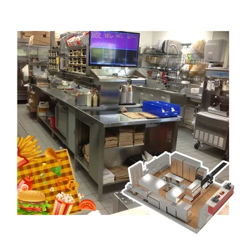 Fried Chicken Burger Fast Food Restaurant Kitchen Equipment One-stop Solution with Design Service