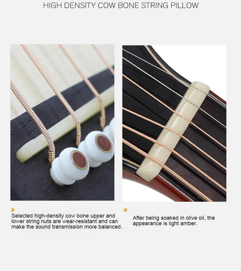 Starway Custom OEM Gs66 Acoustic Guitar - High-Density Cow
