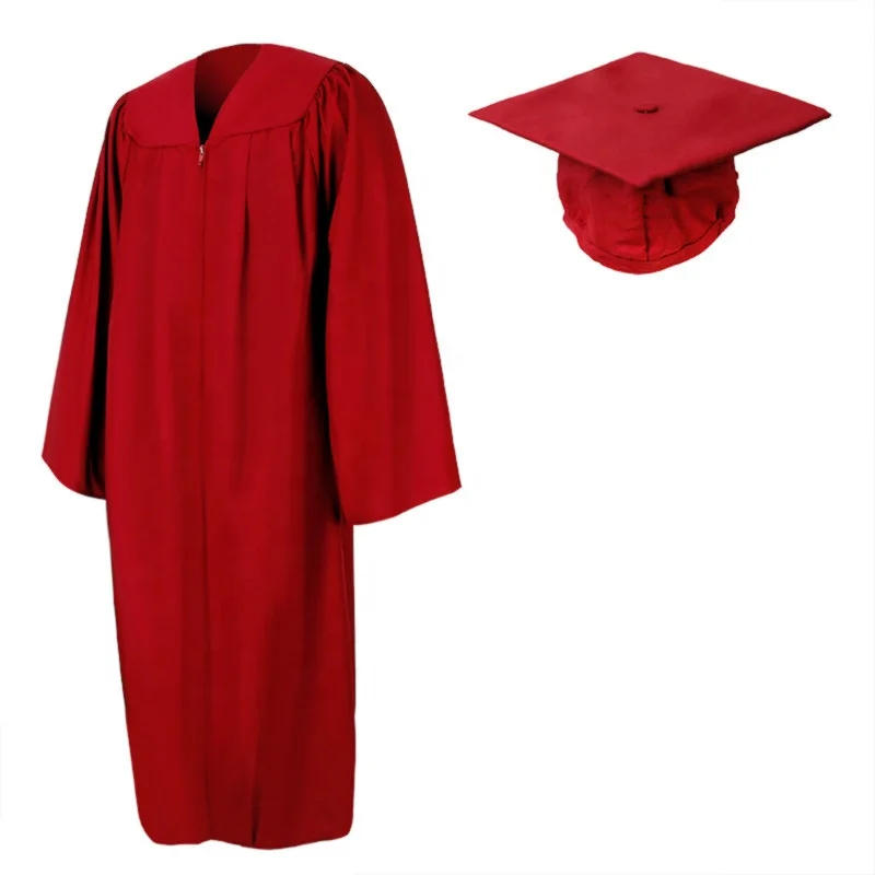 Red Matte High School Graduation Gown And Cap | mail.napmexico.com.mx