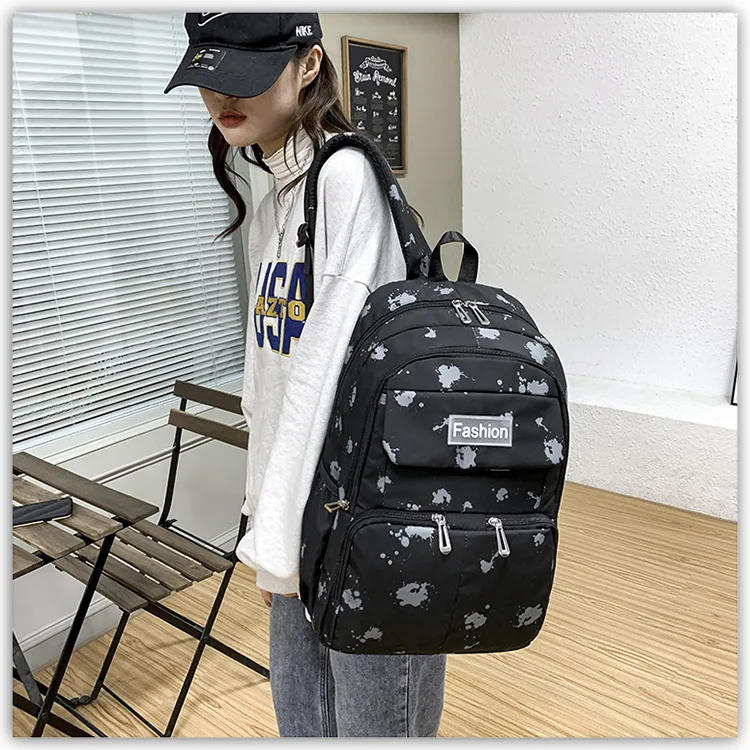 Promotional Sale New Multi Color Student School Bag Fresh and Sweet Print Nylon Backpack