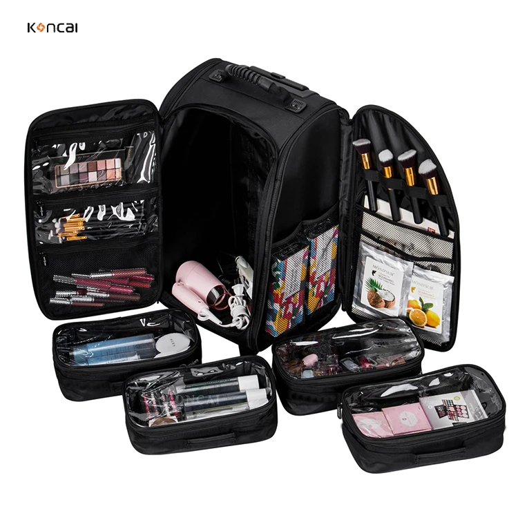 
 Новый дизайн Профессиональный парикмахер чемодан на колёсиках из нейлона макияж прокатки Поезд Чехол KC-N42L  