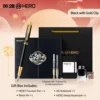 1 pen for 3 uses - black gold clip - black gift box