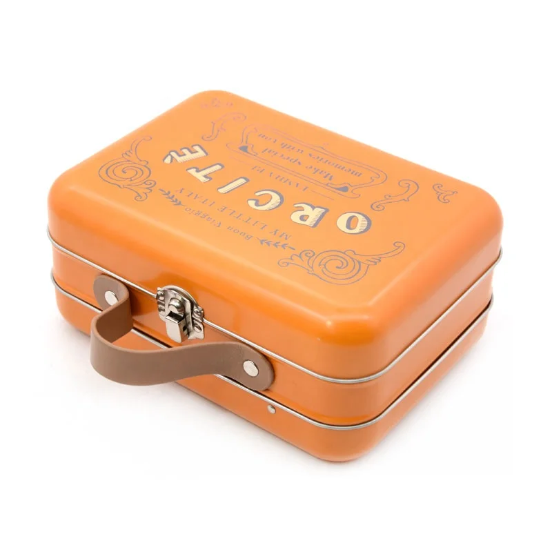 Handle Lunch Tin Box Custom Printing Gift Metal Tin Container Food Grade Packaging Factory Wholesale OEM ODM Supplier
