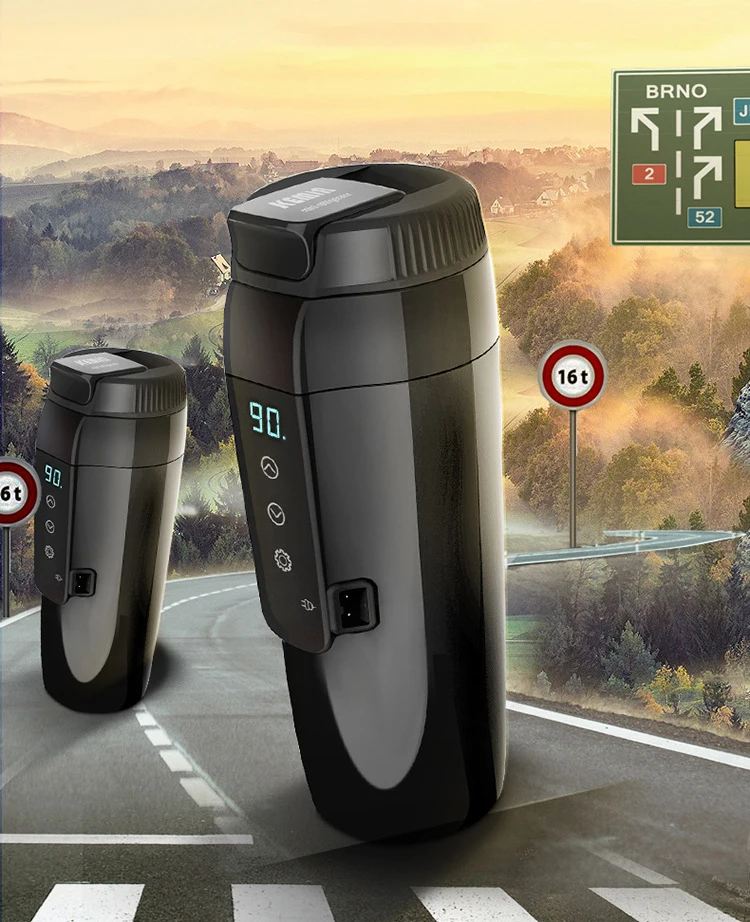 Car Smart Heated Bottle Stainless Steel Electric Heating Coffee Tumbler