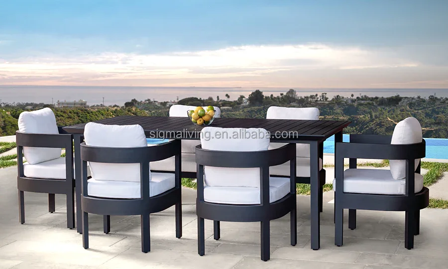 Garden sets table and chair outdoor patio furniture aluminum 7-piece dining set