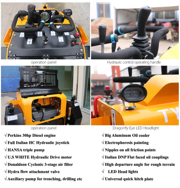 European and American Hot Sale Mini Skid Steer Loader Walking Behind Loader Small Tractor with CE/EPA/Euro V Certificate