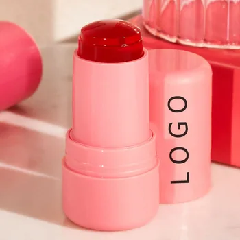 New fat cute private label makeup pink red jelly like blush lip & cheek tint stick mask wholesale bulk