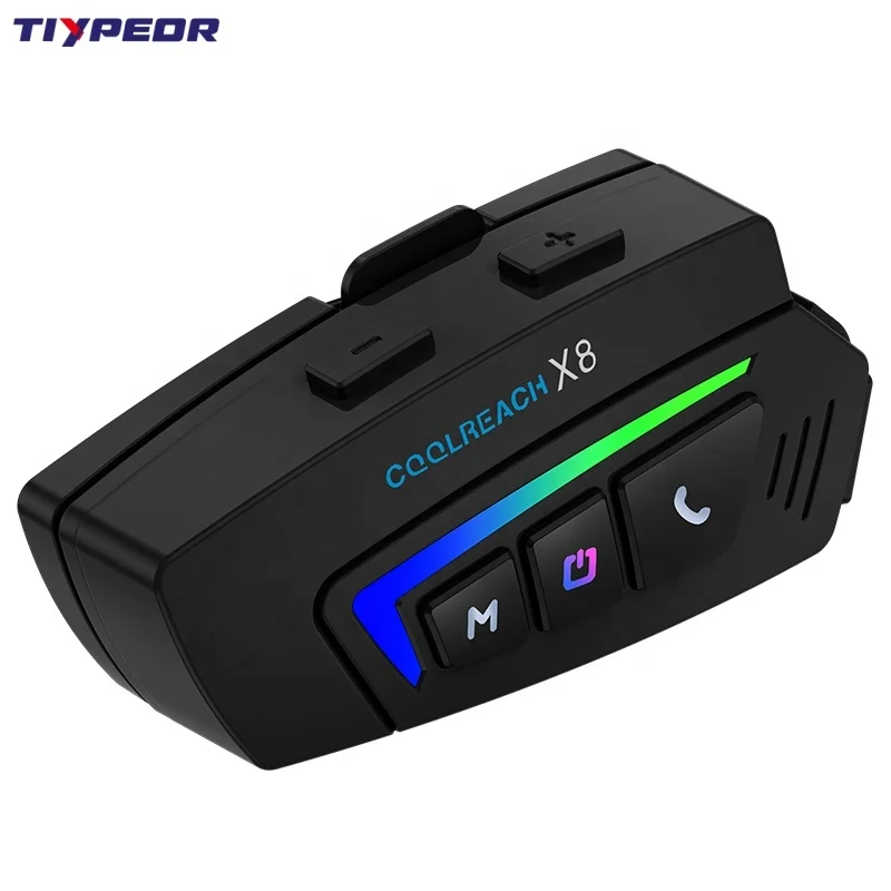 TIYPEOR Motorbike Helmet Wireless Headphone Earphones Helmet Motorcycle Waterproof Headset Speaker with HD Microphone