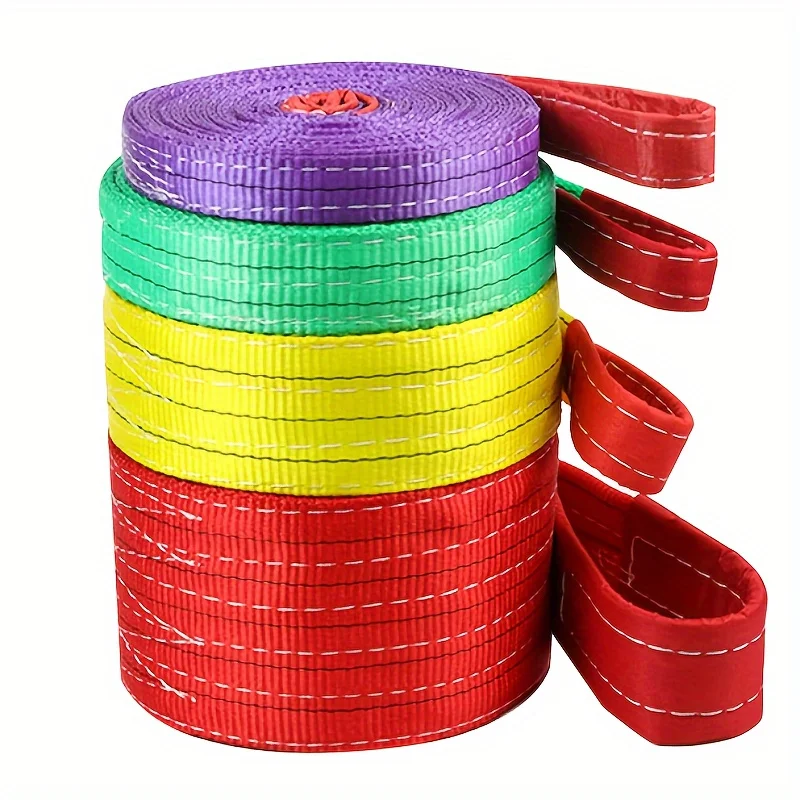 1t 2t 3t 4t 5t 6t 8t 10t 12t Fabric Eslinga Lifting Polyester Flat Eye-Eye Web Sling Round Endless Webbing Sling Belt