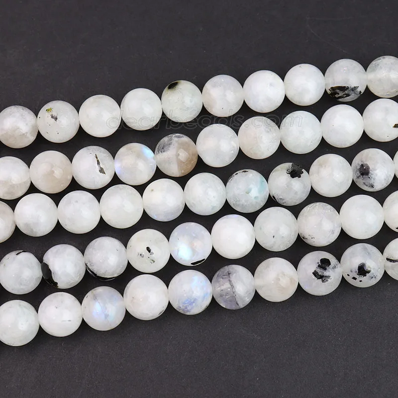 Rainbow Moonstone Beads Polished 15.5 Strand 6mm 8mm - The Raw Rock