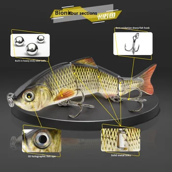 Fishing Gear Wholesale Customizable Logo Full Swim Layer Long Casting Sinking Lure 4-Section Plastic Live Bait Hooks Bait – Hooks – view 5