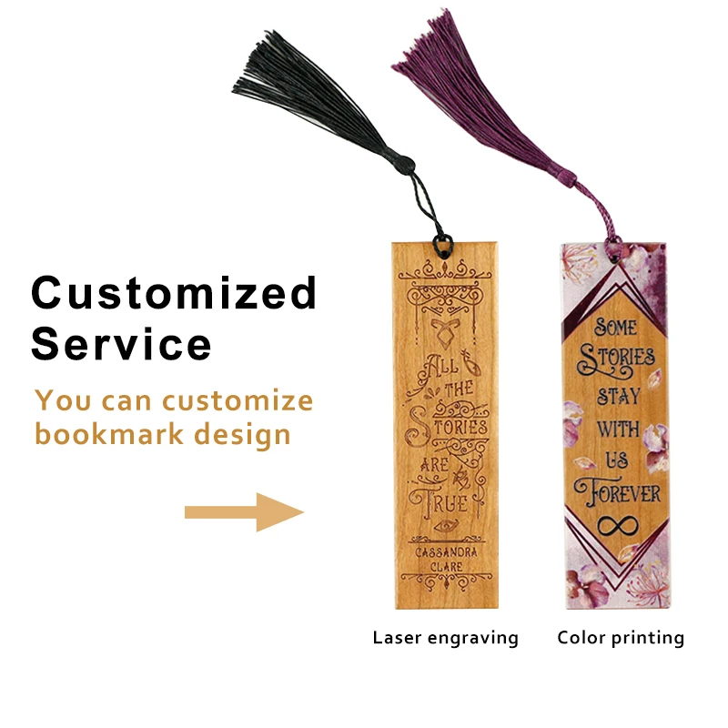 Handmade Bookmarks - Customized Designs from Bamboo Wood