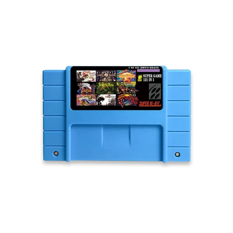 Super 121 in Retro 16 Bit Game Card for SNES Game Console Cartridge With  Chrono Trigger Zombies F-zero Contra III