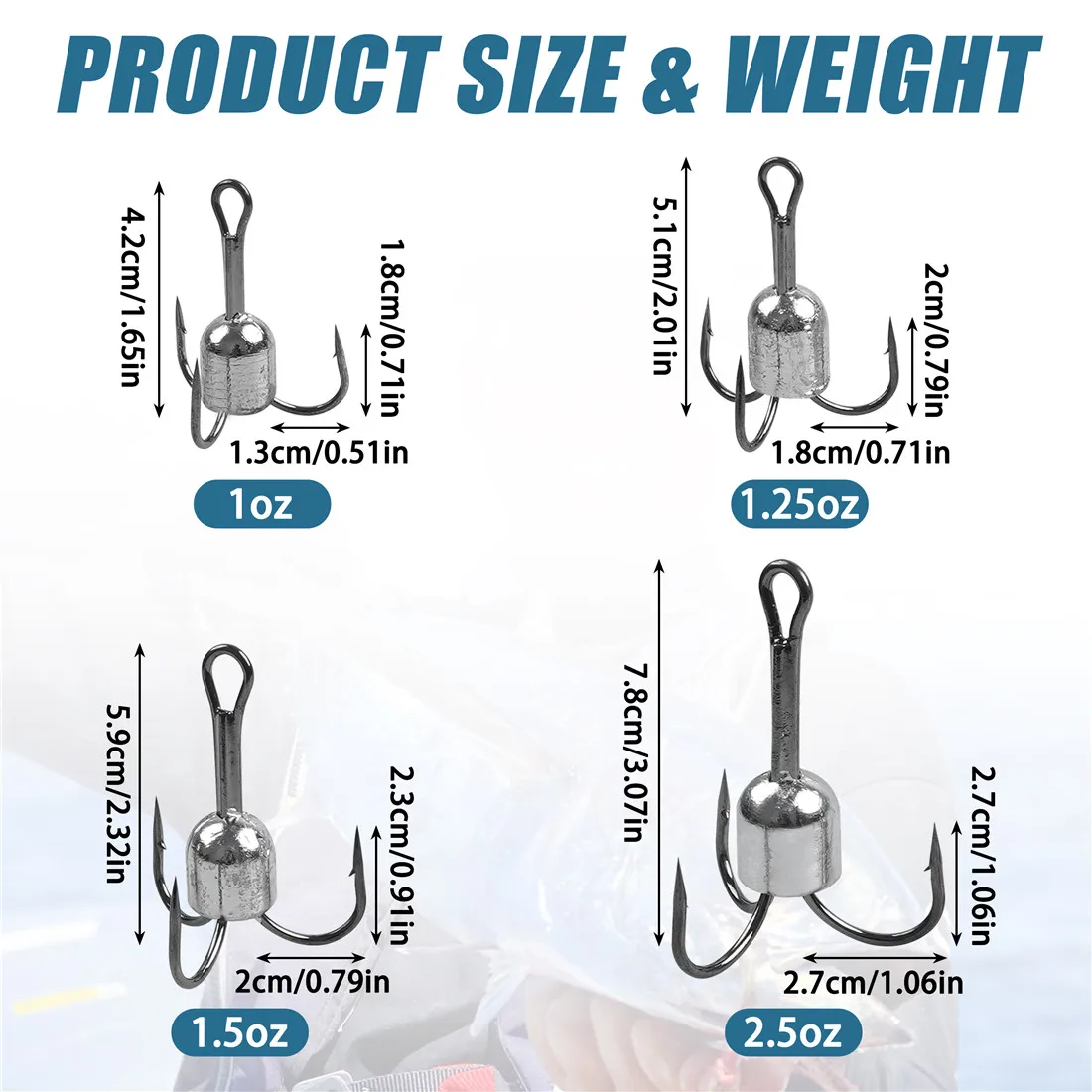 JSHANMEI Snagging Hooks - Durable Treble Hooks for Saltwater