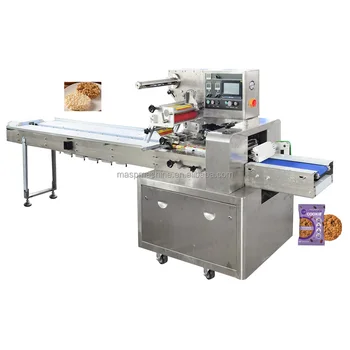 Full Automatic Horizontal Biscuit Packing Machine Muffin Cake Sachet Cookie Packaging Wrapping Machine for Small Business