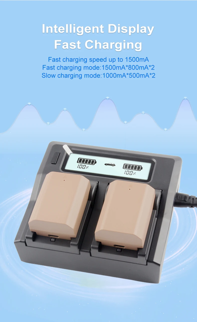 NP-FZ100 LCD Dual Charger with fast and slow charging Battery Charger for Sony A9 A7R III A7 III Digital Camera supplier