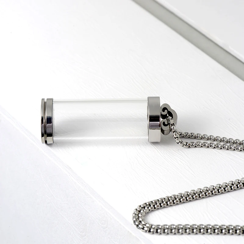 Laser Engraved Words Logo Picture Fashion Tube Urn Ash Pendant Cylinder