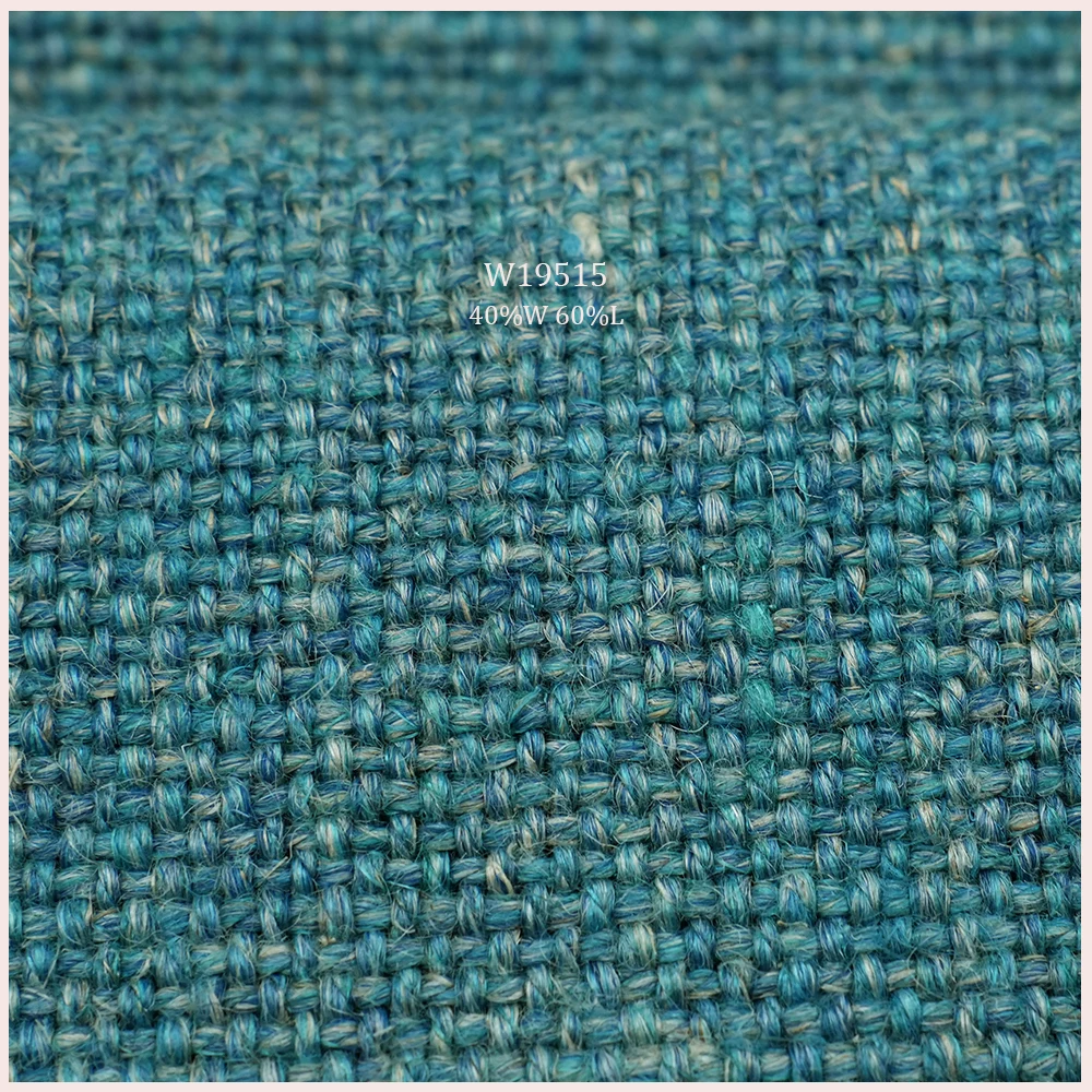 Colorful Wool Linen Blended Wool Sofa Fabric 40w 60linen For