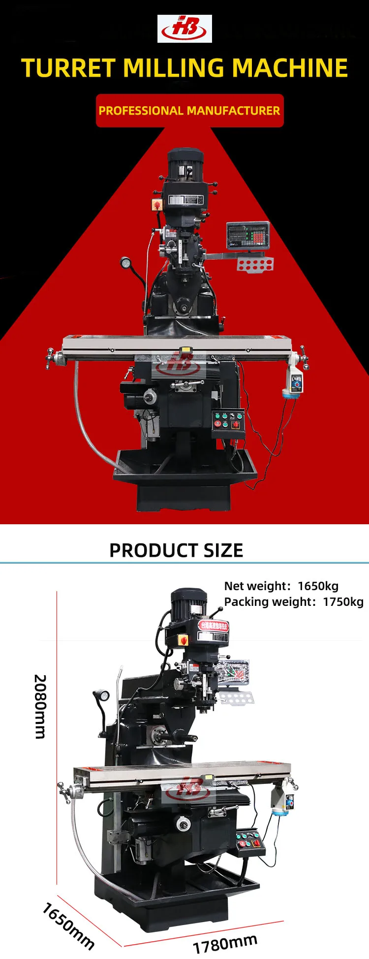 X6330w Turret Milling Machine 5hw Vertical And Horizontal Milling