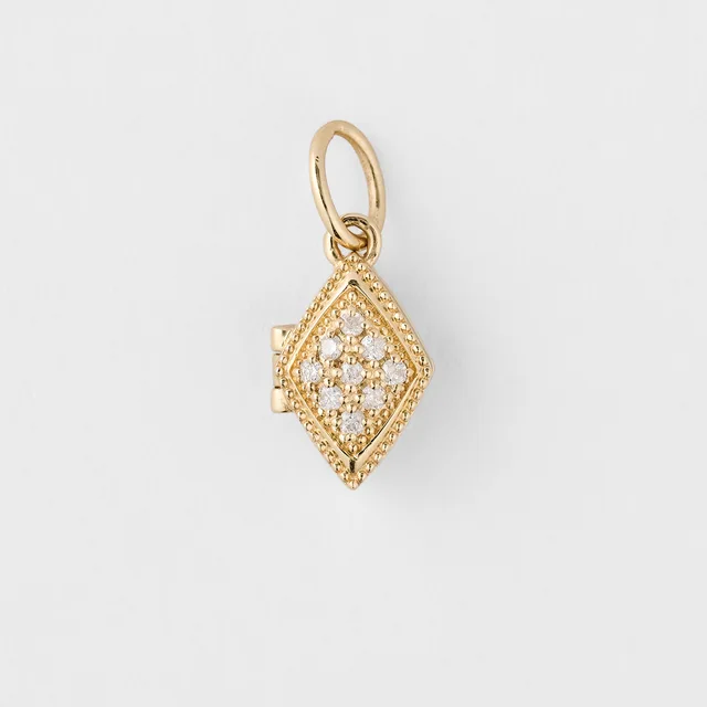 Elegant French Retro S925 Silver 14K Gold Plated Adjustable Double-Sided Pendant with Sparkling White Zirconium