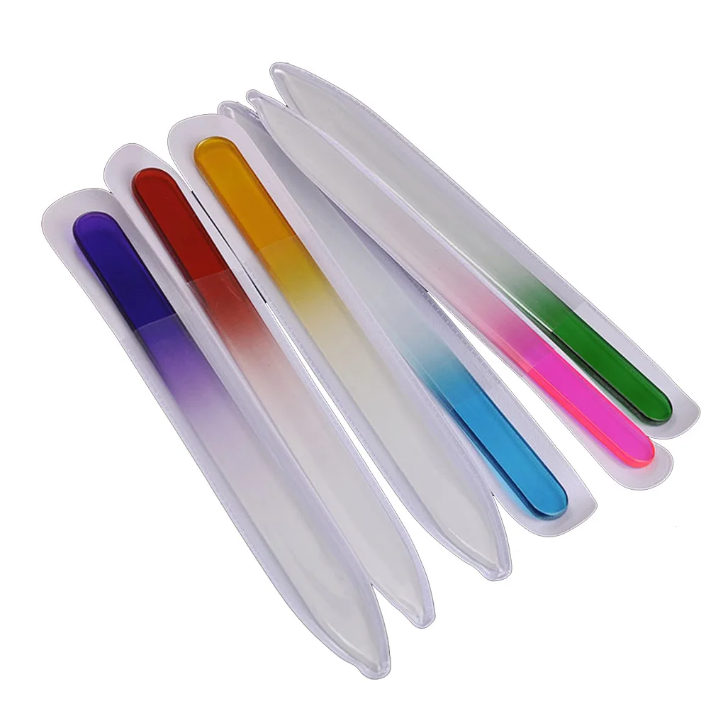 Wholesale Price Costume logo Colorful Glass Nail File Crystal Glass Nail File