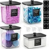Set da 4 pezzi con coperchio nero: 3 grandi, 1 medio, 3 cucchiai, 1 etichetta