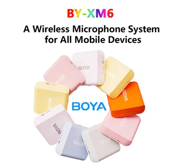 BOYA BY-XM6-K2P Pink 2.4GHz Dual-Channel Wireless Lavalier Microphone with Charging Case for Church Cordless Lapel Tik Tok Mic detail image