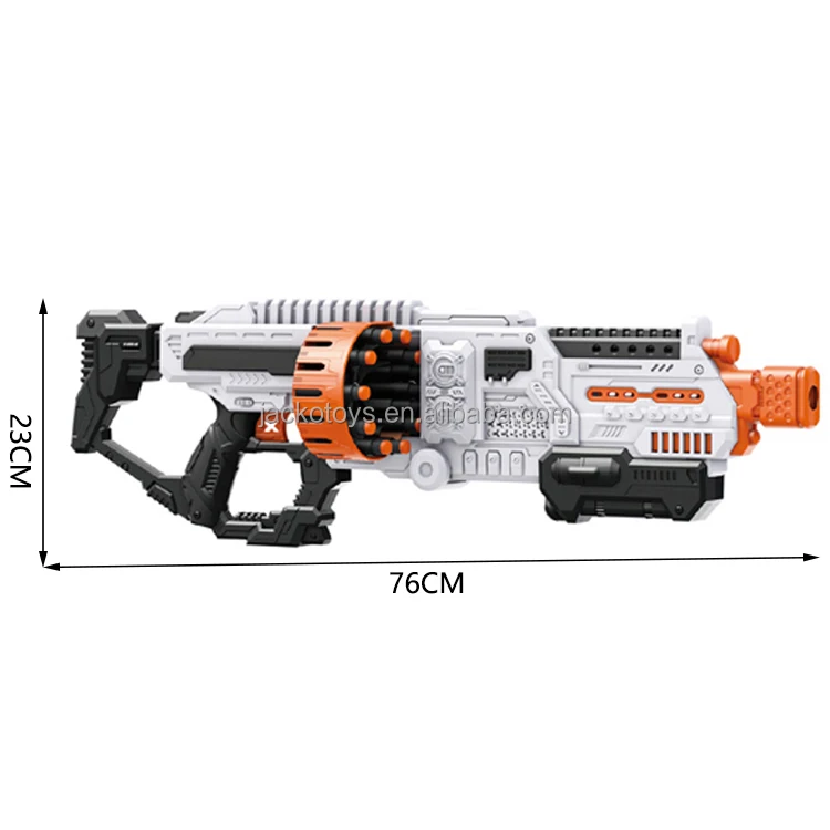 Pistolet à balles souples pour enfants, jouets électriques à cheveux en  continu, roue à balles rotative Gatling, fléchettes Eva