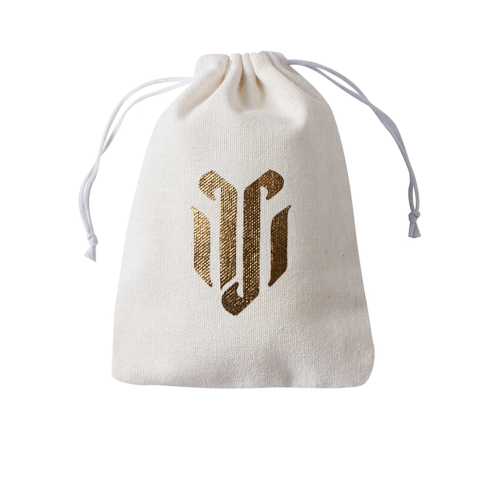 Custom Logo Natural Satin and Organza Jute Jewelry Pouch Small Hemp Linen Burlap Drawstring Sacks with Comb for Gift Use