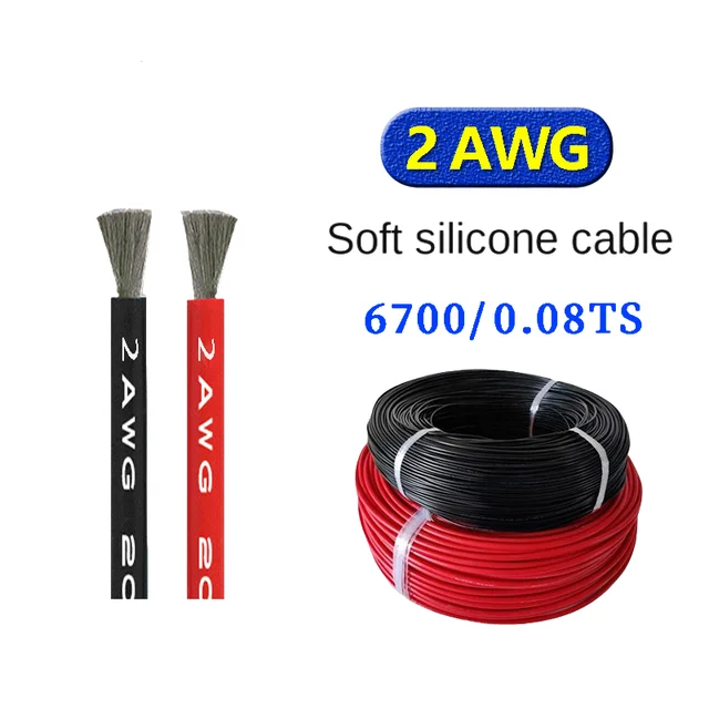 Spot supply 2AWG Soft Silicone Wire Model plane lithium battery power cord flexible electrical wire cable