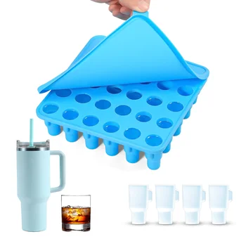 100% Non-toxic Reusable Silicone Ice Cubes Maker Tray Mold For Stanley Cup Accessory