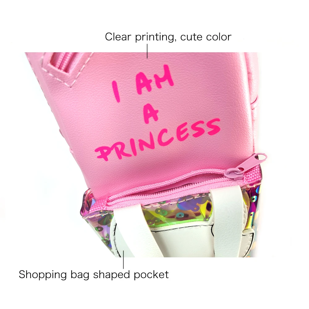 LOW MOQ Pink Custom Laser PVC Leather Plastic Apple Bts Korean Pen Pencil  Case Box Cute for Girls School Office