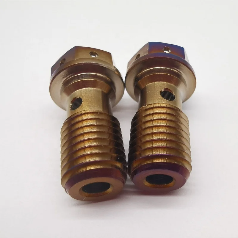 High Strength Customized Titanium GR5 M8 M10 Titanium Banjo Bolt