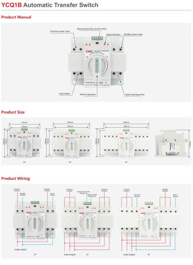 Factory Made 20a 63a Automatic Transfer Switch Ats 32a - Buy Ats 20a ...