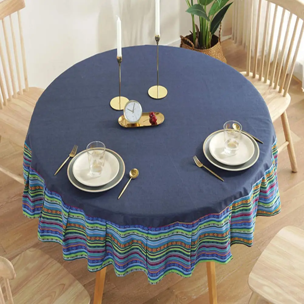 Amazon Hot Selling Cotton Linen Table Cloth Round Cover Kitchen Dining Room Restaurant Party Decoration For Living Room Buy Cotton Linen Table Cloth