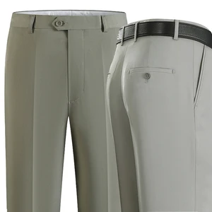 Summer Men's High-waisted Deep-leg Thin Long Trousers Silk Mulberry High-grade Suit Pants Super Drooping No Ironing